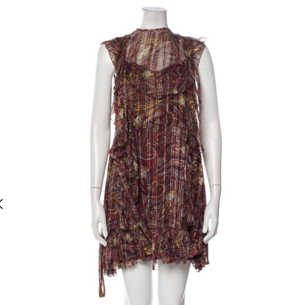 Love Sam Flowy Mini Dress with metallic threads, Sz S